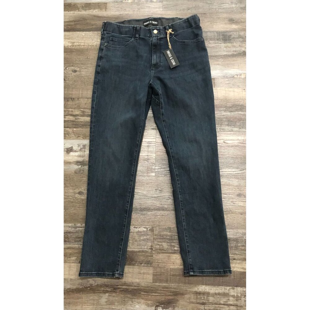 Indigo & Chino Mens 34x30 Slim Straight Fit Dark Wash Jeans New with Tags